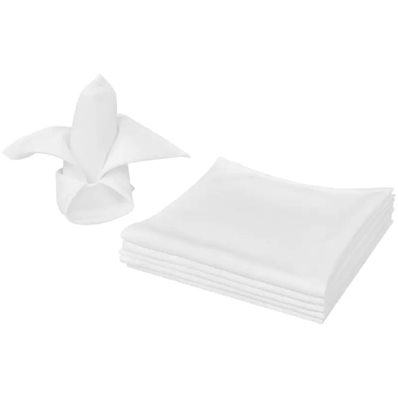 10 servilletas blancas de tela 50 x 50 cm