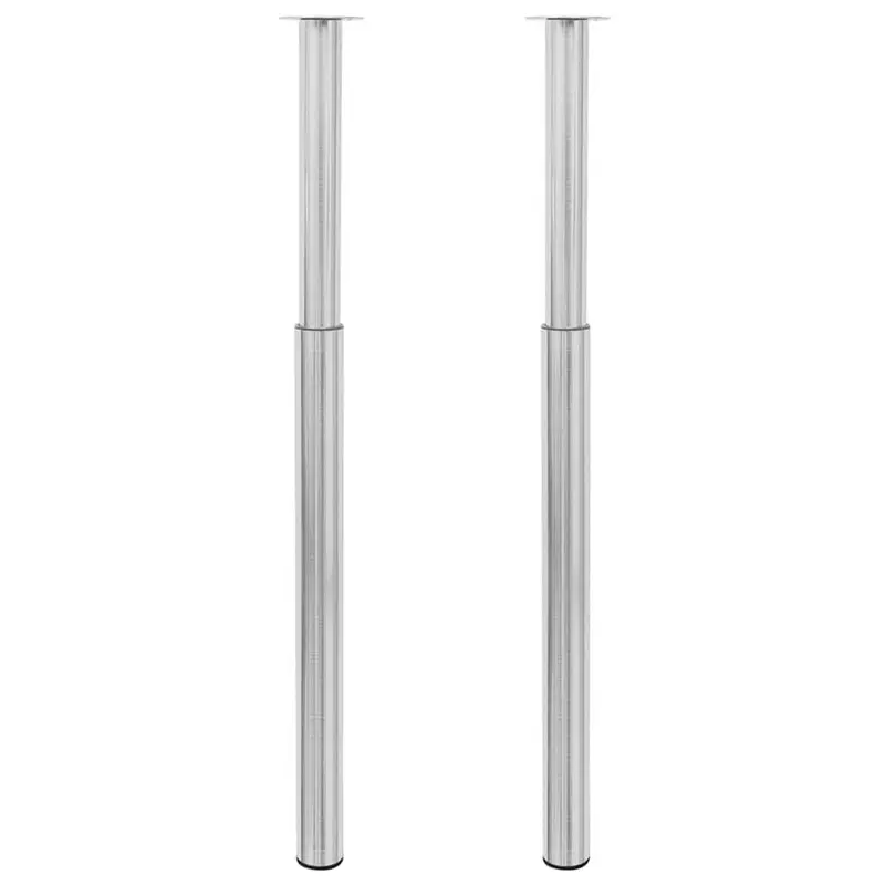 2 Patas Telescópicas para Mesa 710mm-1100mm (Color Acero inoxidable)