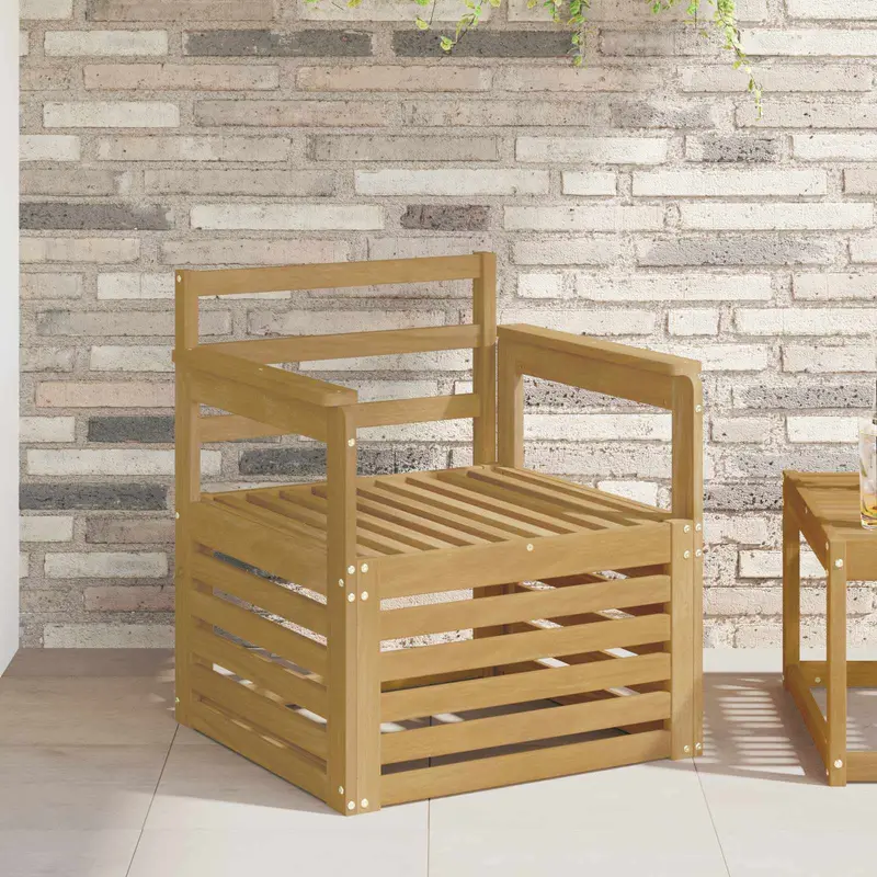 2 Pieza Conjunto de sofás de exterior Madera de Acacia Sólida