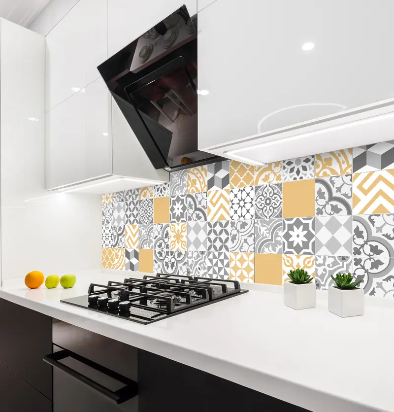24 Stickers Collage con Amarillo Liso