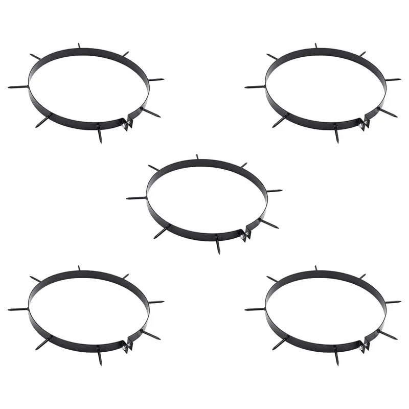Abrazadera de Aerador de Césped con Picos 5 pcs Negro Ø 320 mm