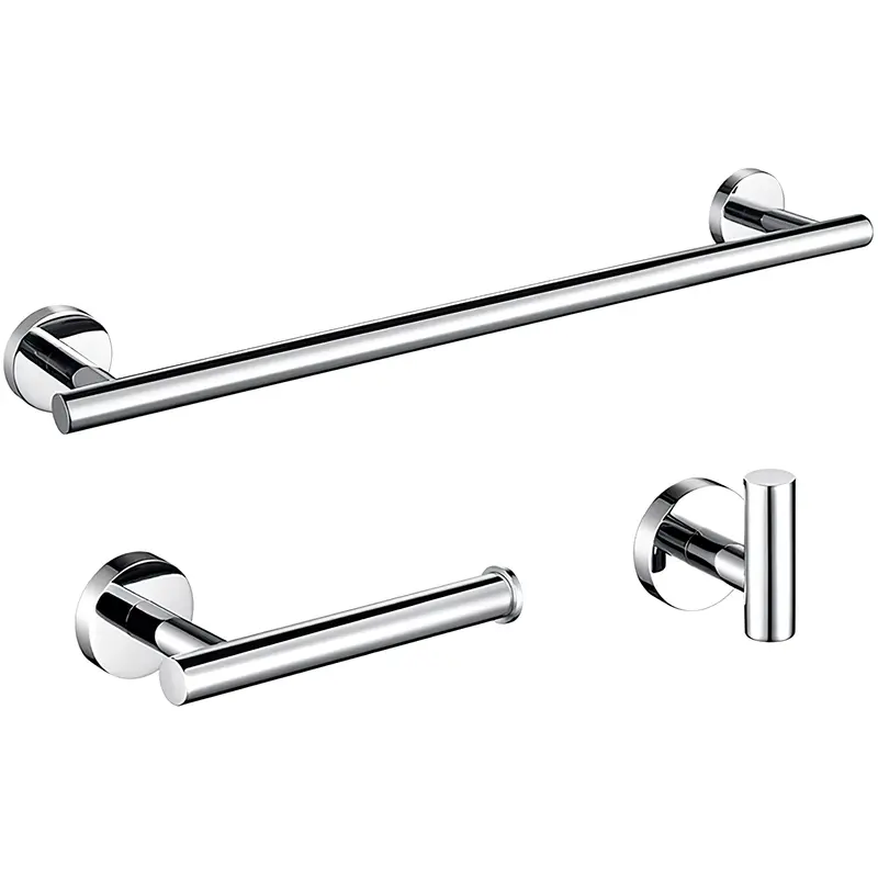 Accesorios de baño cromados con toallero 30 cm percha y portarollos de Valaz