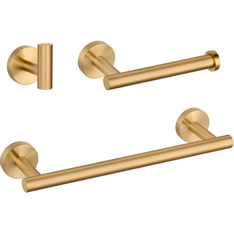 Accesorios de baño oro mate con protección PVD toallero 30 cm portarrollos y percha 1 a 3 de Valaz