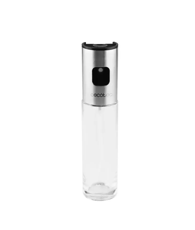 Aceitera de Spray precisa y resistente de vidrio y acero inoxidable 100 ml Cecotec