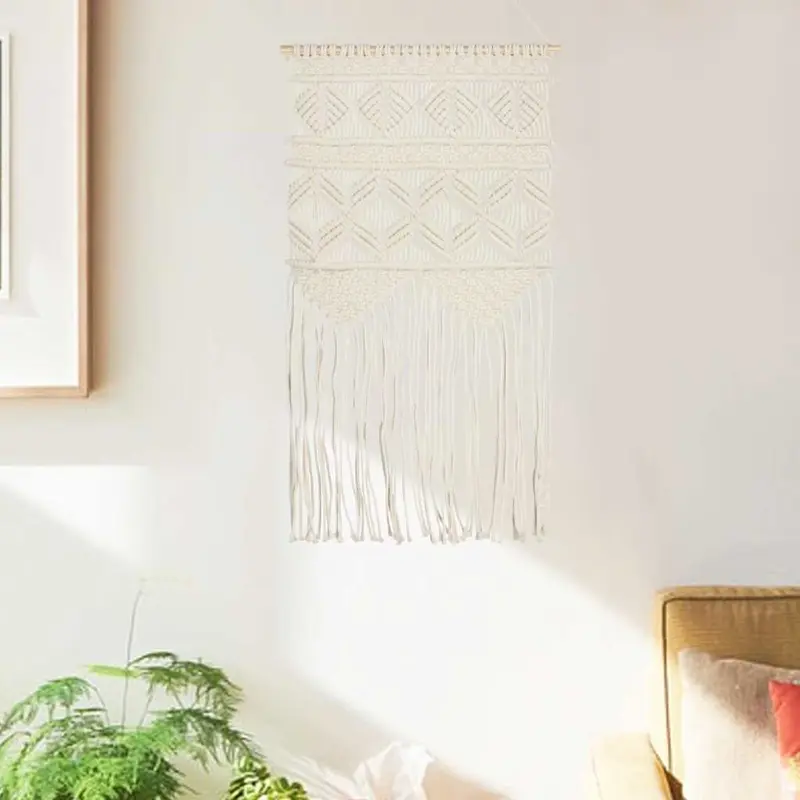 Adorno de pared de macramé algodón 40x80 cm