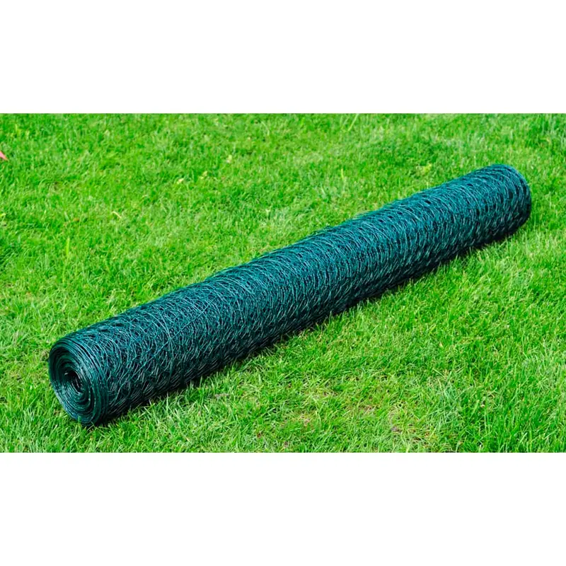 Alambrada de gallinero con revestimiento PVC verde 25x0,75 m