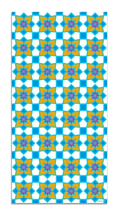 Alfombra Agatha Ruiz de la Prada Baldosas Flores Naranja y Azul