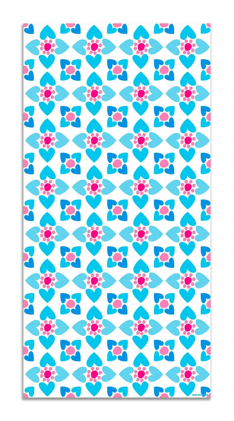 Alfombra Agatha Ruiz de la Prada Hidráulico Azul Baldosas Flores Bicolor