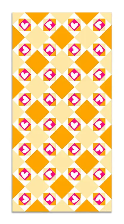 Alfombra Agatha Ruiz de la Prada Hidráulico Crema Baldosas Corazones Ladeados