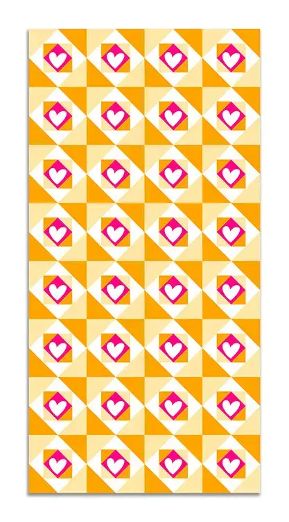 Alfombra Agatha Ruiz de la Prada Hidráulico Crema Baldosas Corazones