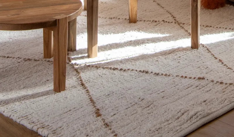 Alfombra Artesana  Yute Natural & Algodón