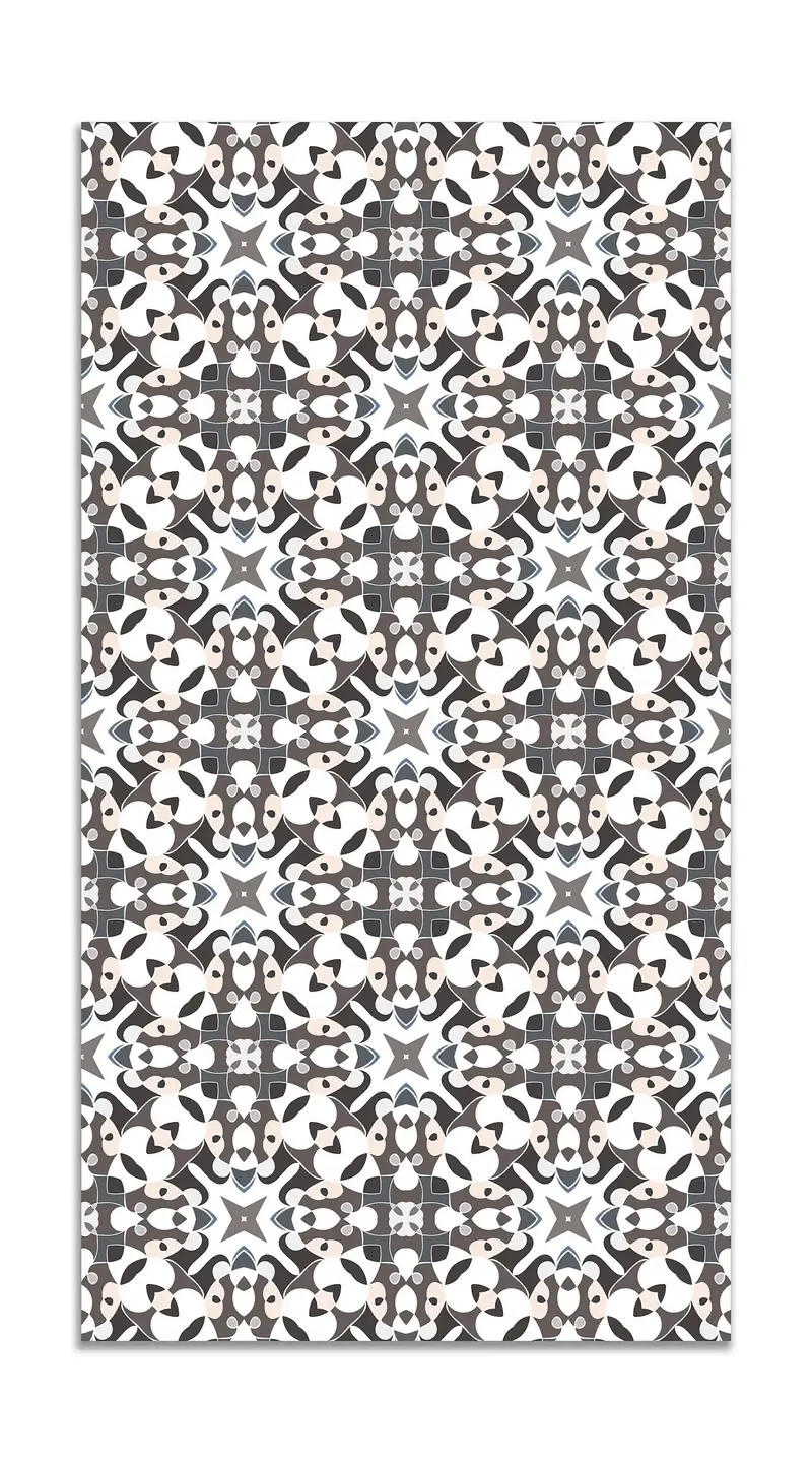 Alfombra Azulejo Hidráulico Tipo Oriental Gris