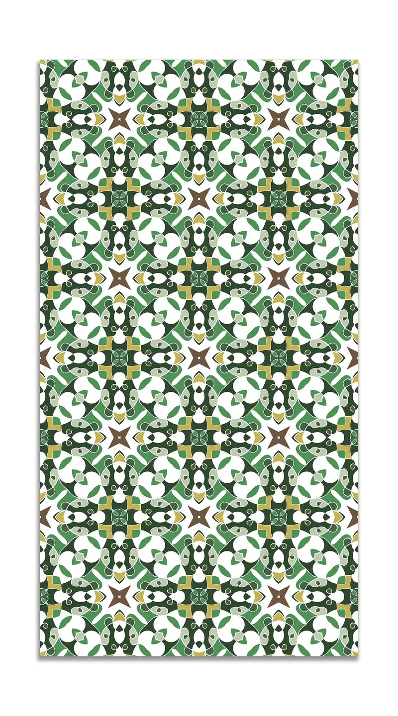 Alfombra Azulejo Hidráulico Tipo Oriental Verde