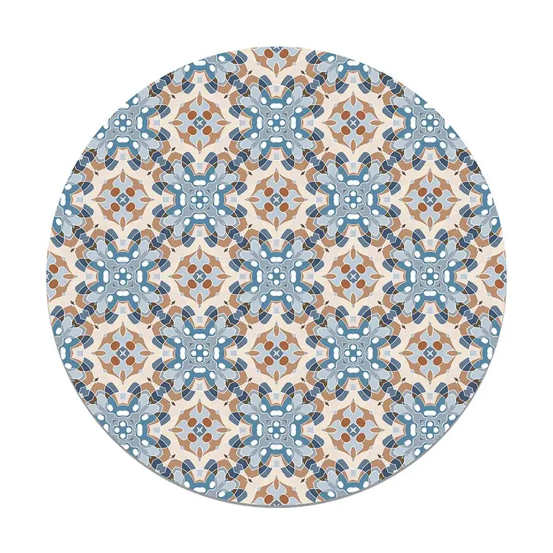 Alfombra Azulejo Oriental Azul Redonda