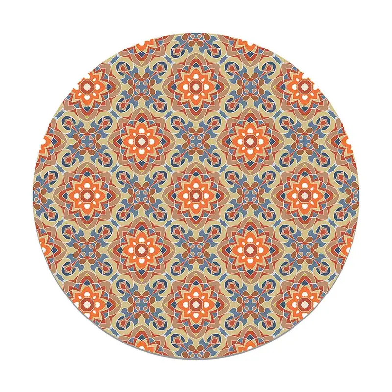 Alfombra Azulejo Oriental Floreada Original Redonda