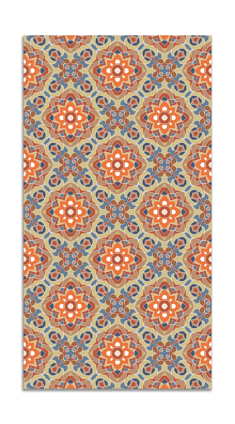 Alfombra Azulejo Oriental Floreada Original