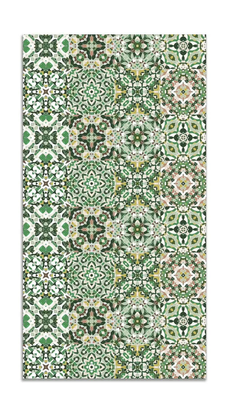 Alfombra Baldosa Hidráulico Oriental Verde