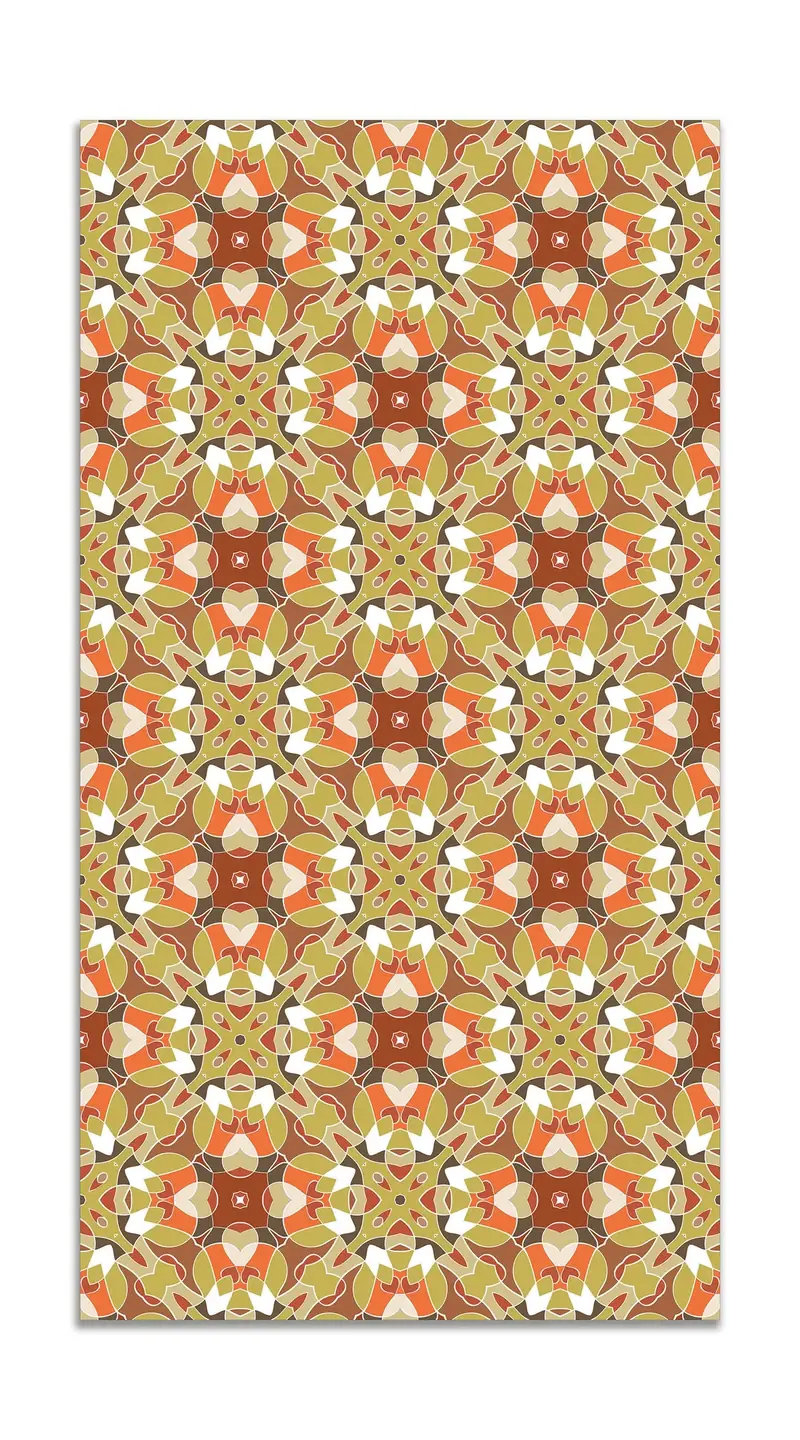 Alfombra Baldosa Modelo Oriental Naranja