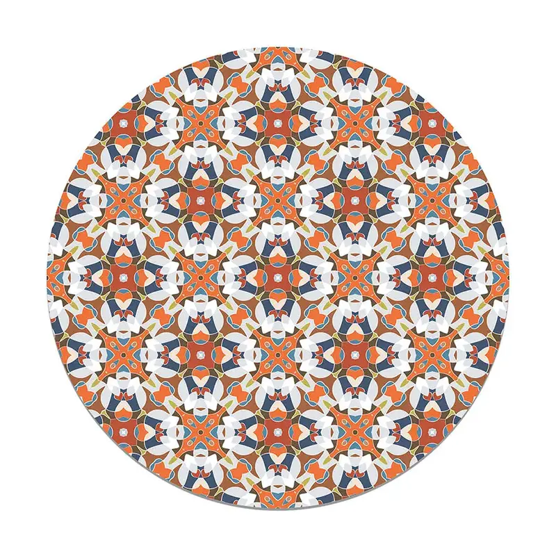 Alfombra Baldosa Modelo Oriental Original Redonda