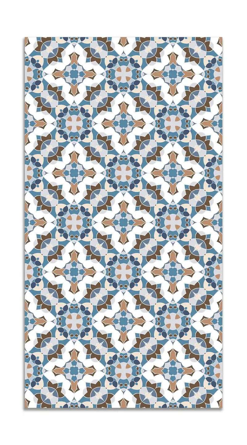 Alfombra Baldosín Estilo Oriental Azul