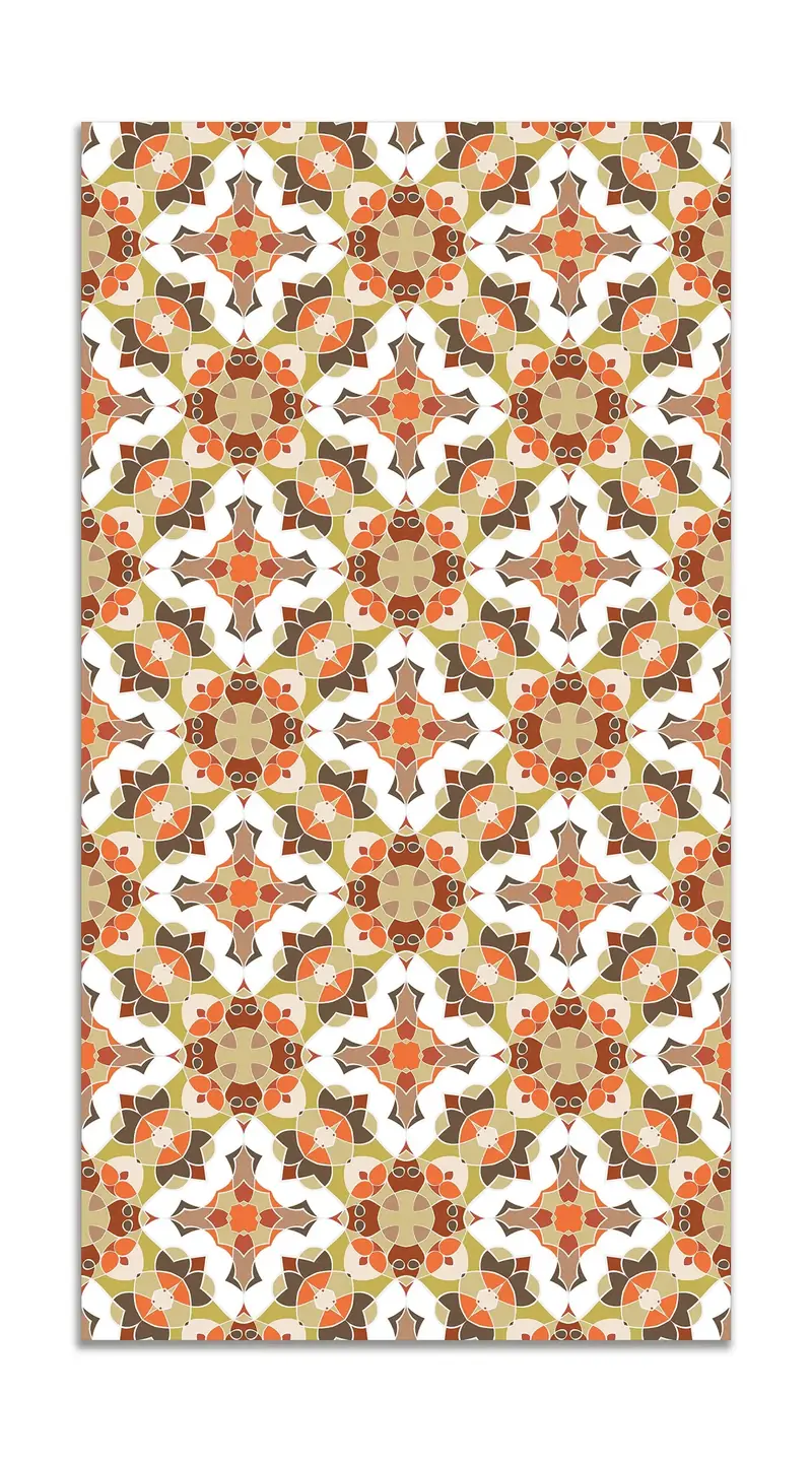 Alfombra Baldosín Estilo Oriental Naranja