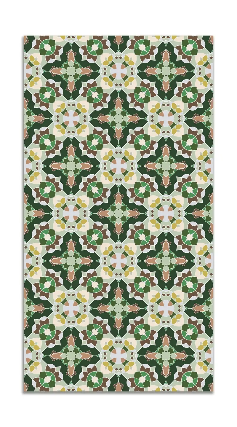 Alfombra Baldosín Estilo Oriental Verde