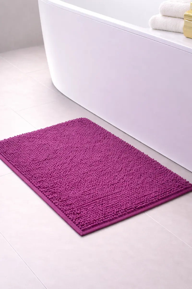 Alfombra Baño Shagy Lisa Berenjena