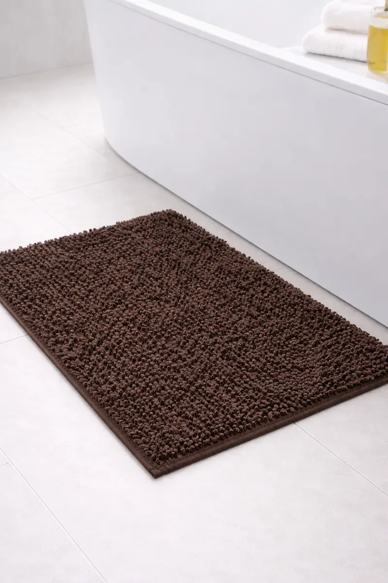 Alfombra Baño Shagy Lisa Chocolate