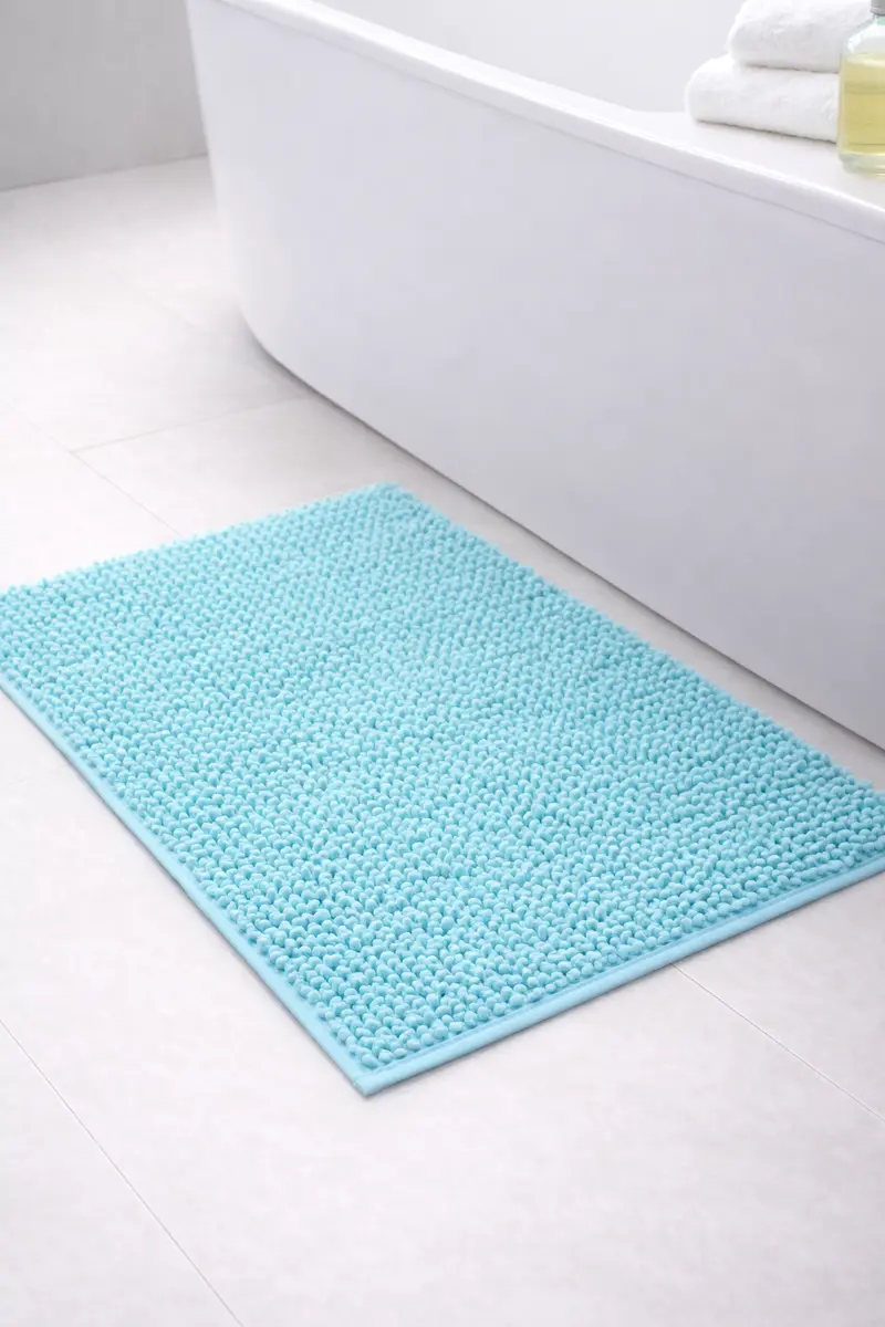 Alfombra Baño Shagy Lisa Turquesa
