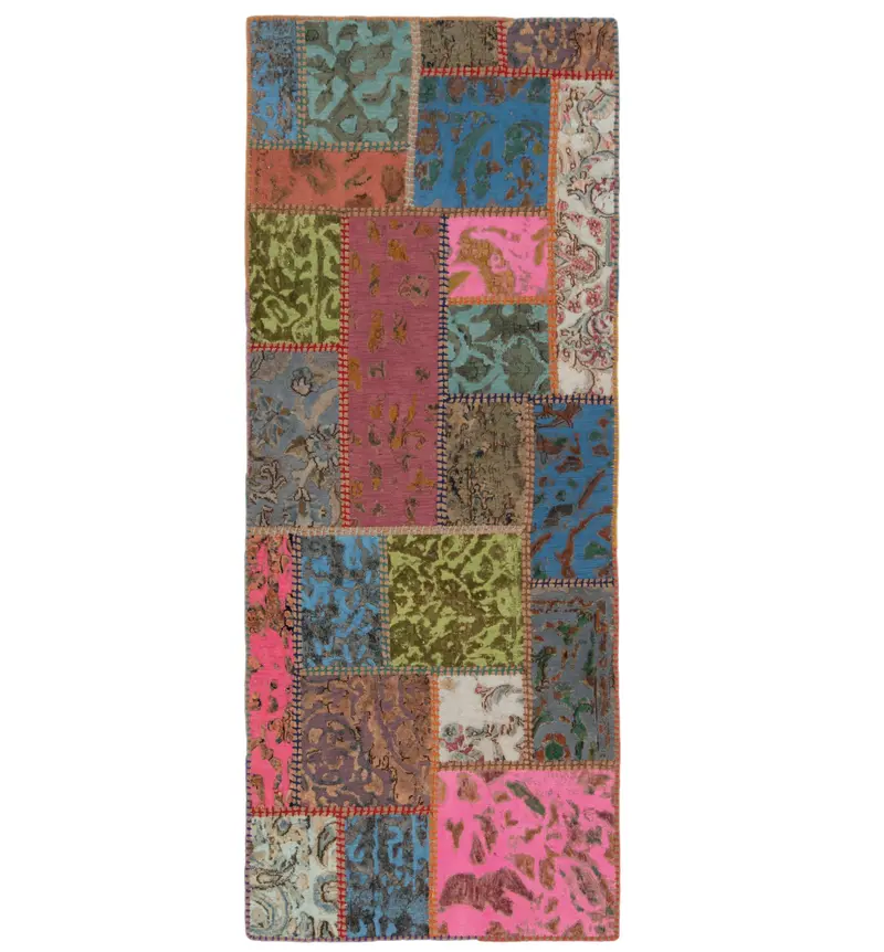 Alfombra con relieve de patchwork | 200 x 80 cm