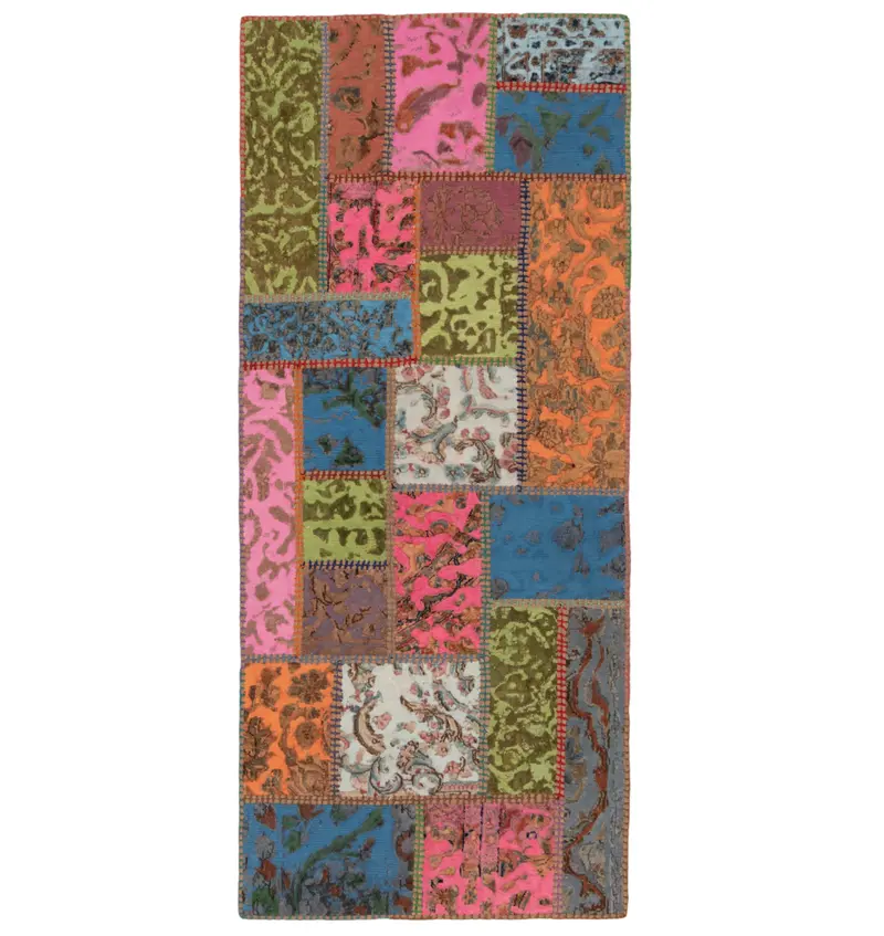 Alfombra con relieve de patchwork | 200 x 80 cm