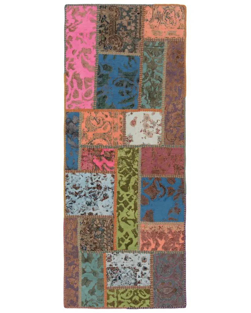 Alfombra con relieve de patchwork | 200 x 80 cm