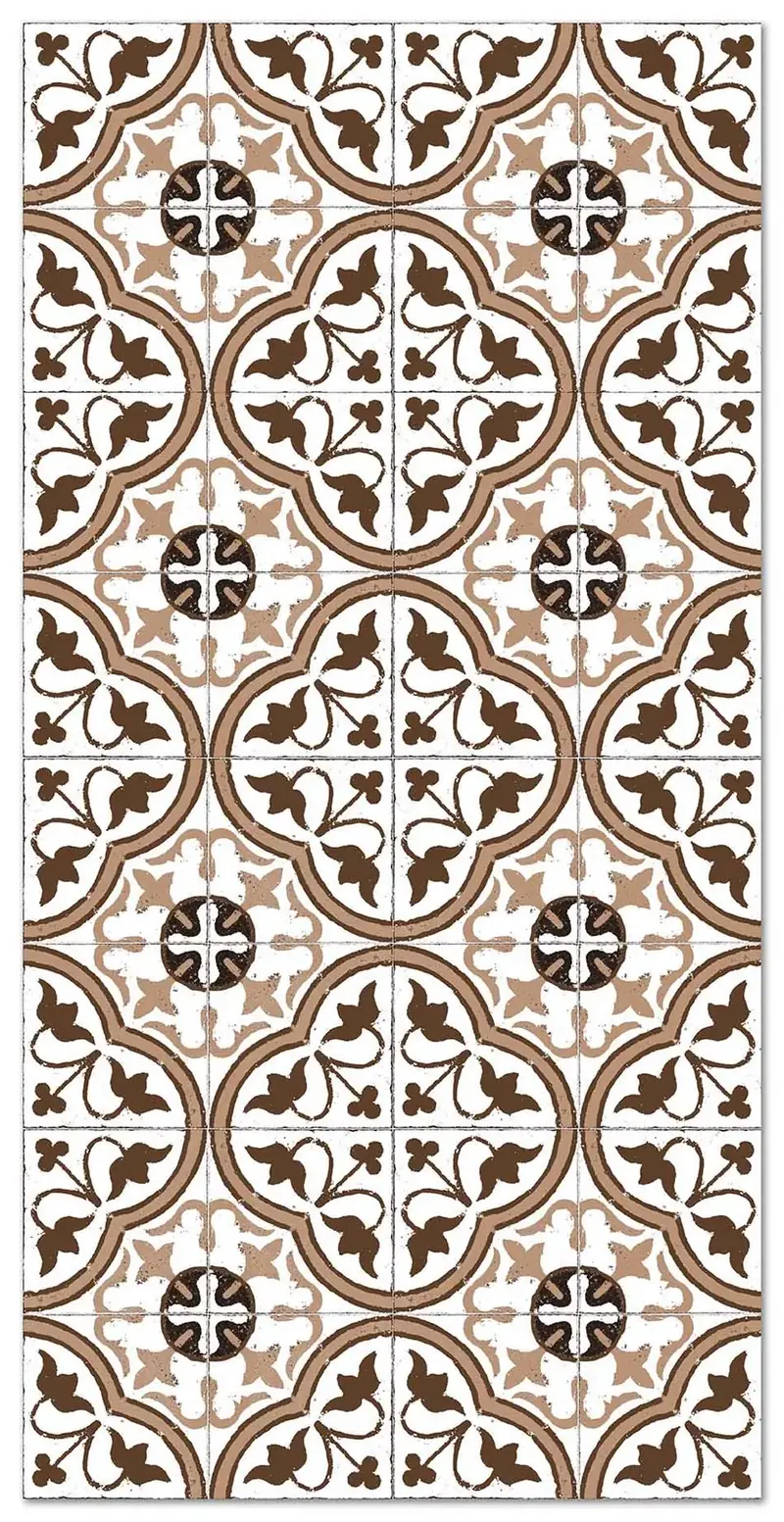 Alfombra Hidráulica Flor Marrón