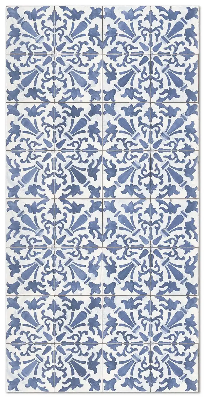 Alfombra Hidráulica Geométrica Azul