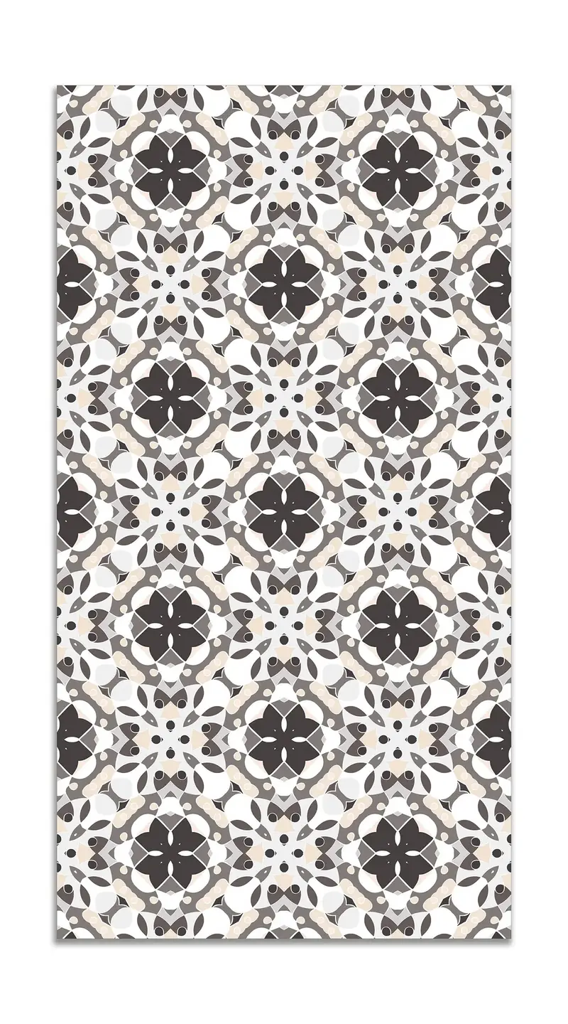 Alfombra Hidráulico Oriental Mosaico Gris