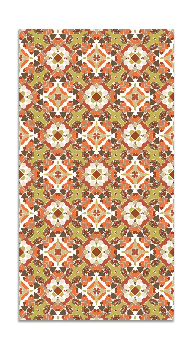 Alfombra Hidráulico Oriental Naranja