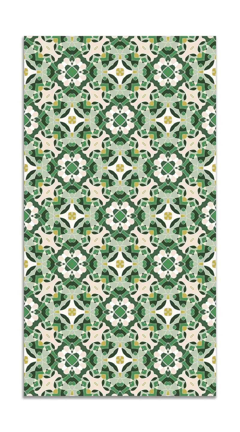 Alfombra Hidráulico Oriental Verde