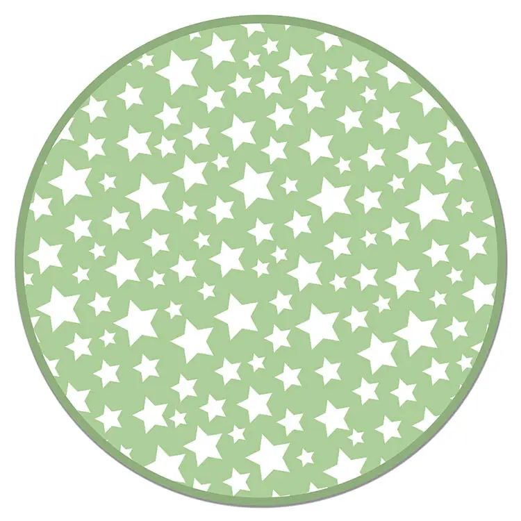 Alfombra Infantil Estrellas Verde Redonda
