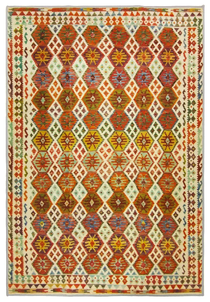 Alfombra Kilim Suave y Lavable