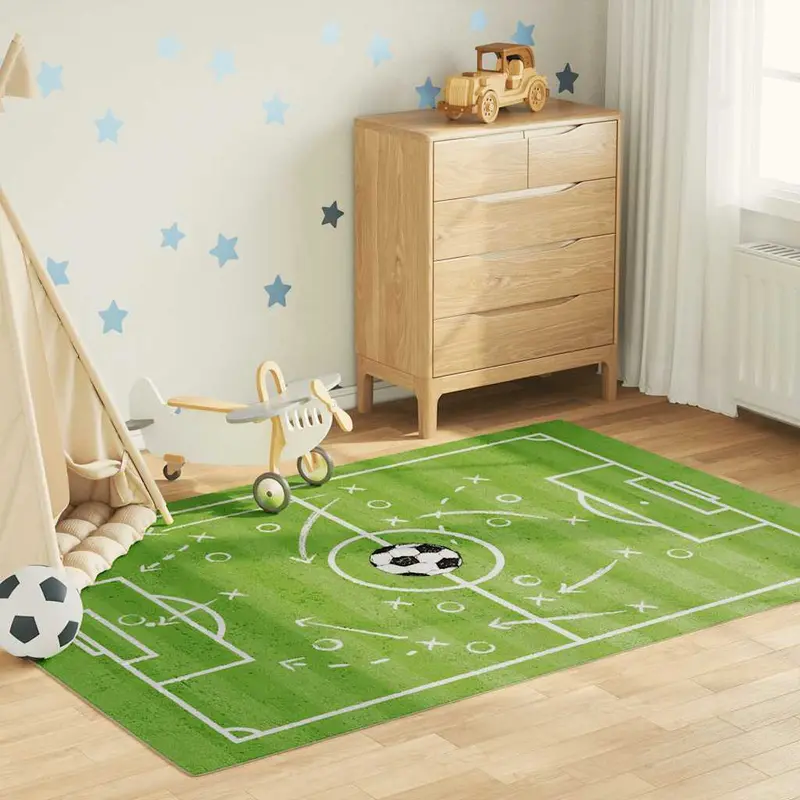 Alfombra niños lavable campo fútbol 160x230 cm