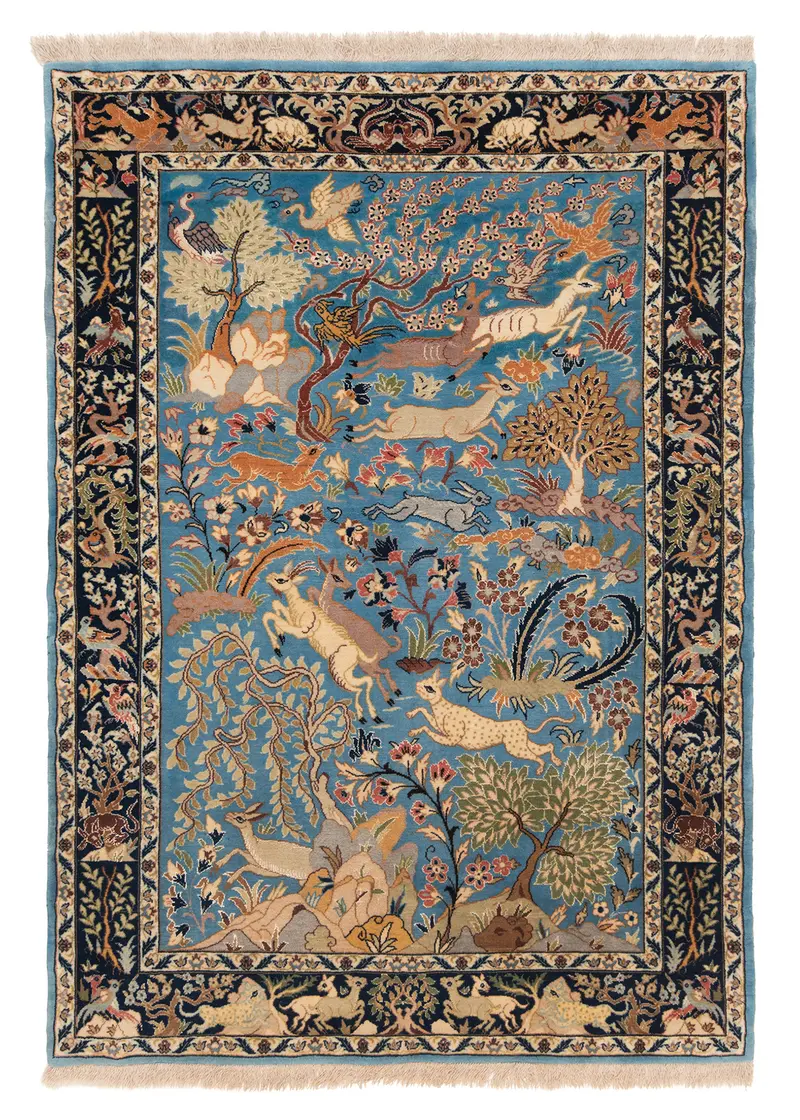 Alfombra persa de Isfahán | 112 x 78 cm