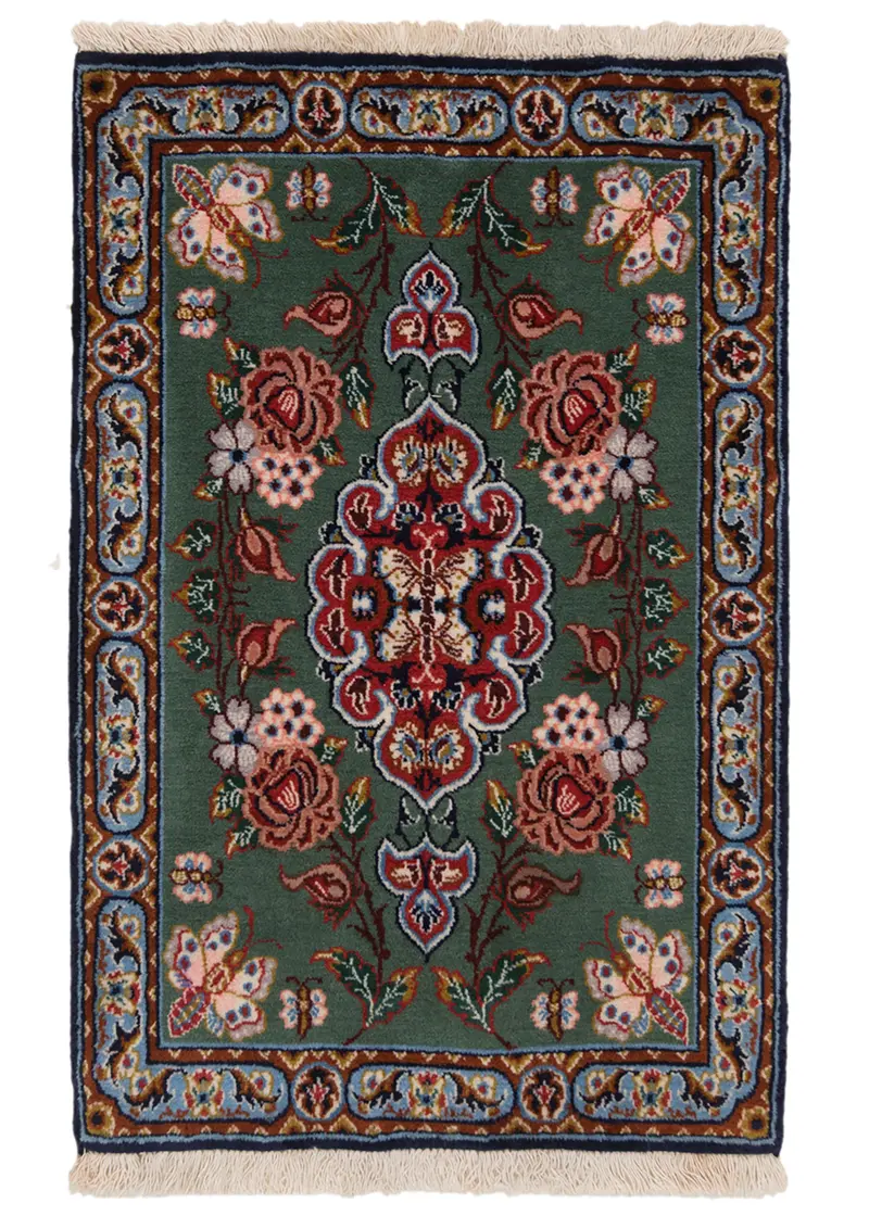 Alfombra persa de Isfahán | 58 x 38 cm