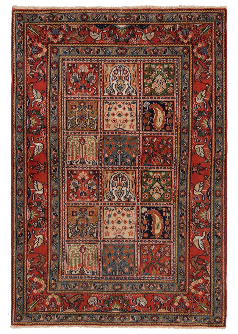 Alfombra persa de seda con diseño de Moud | 146 x 98 cm