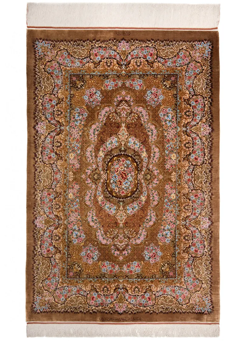 Alfombra persa de seda pura Qom | 150 x 100 cm