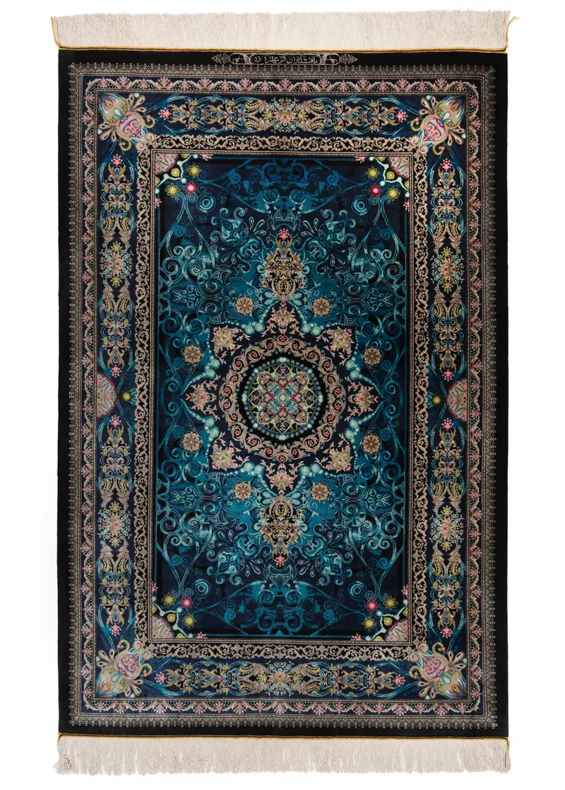 Alfombra persa de seda pura Qom | 152 x 100 cm
