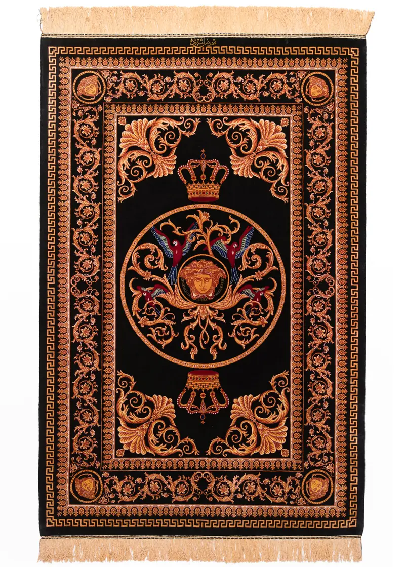 Alfombra persa de seda pura Qom | 157 x 103 cm