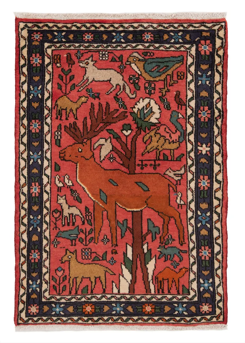 Alfombra persa Hamedan | 88 x 60 cm