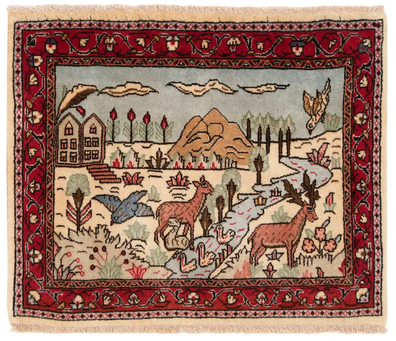 Alfombra persa Kashan | 62 x 80 cm
