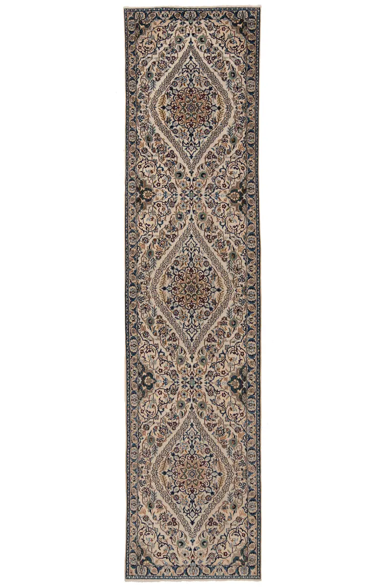 Alfombra persa Nain 9La | 393 x 97 cm