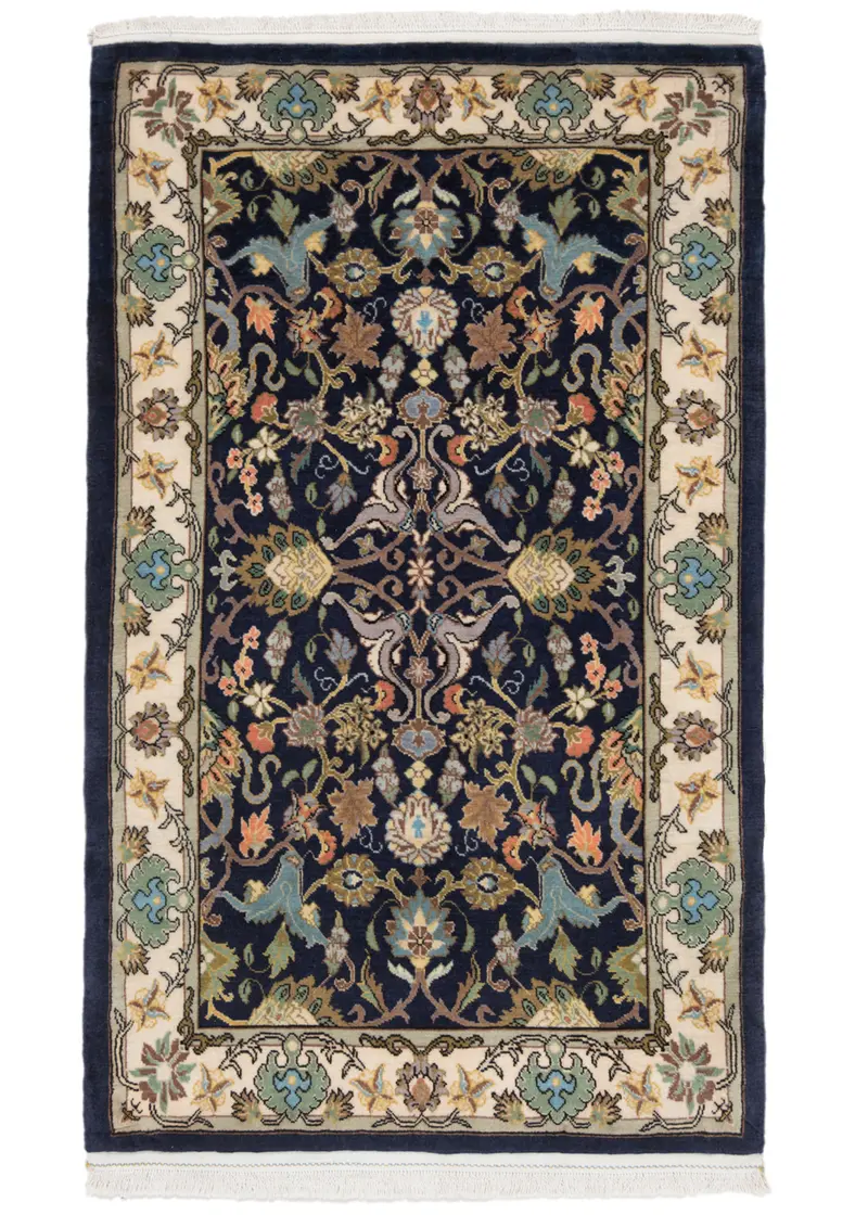 Alfombra persa Qom | 104 x 63 cm